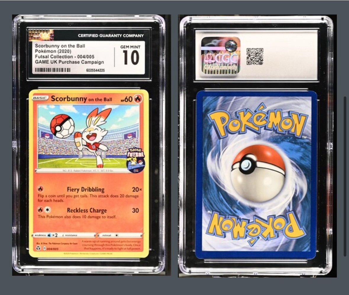 CGC 10 Scorbunny on the Ball 004/005 Promo Futsal Collection UK Pokemon Card