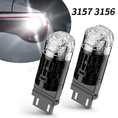 2x 3157 3156 LED Reverse Tail Brake Turn Signal DRL Light Bulbs 6000K White