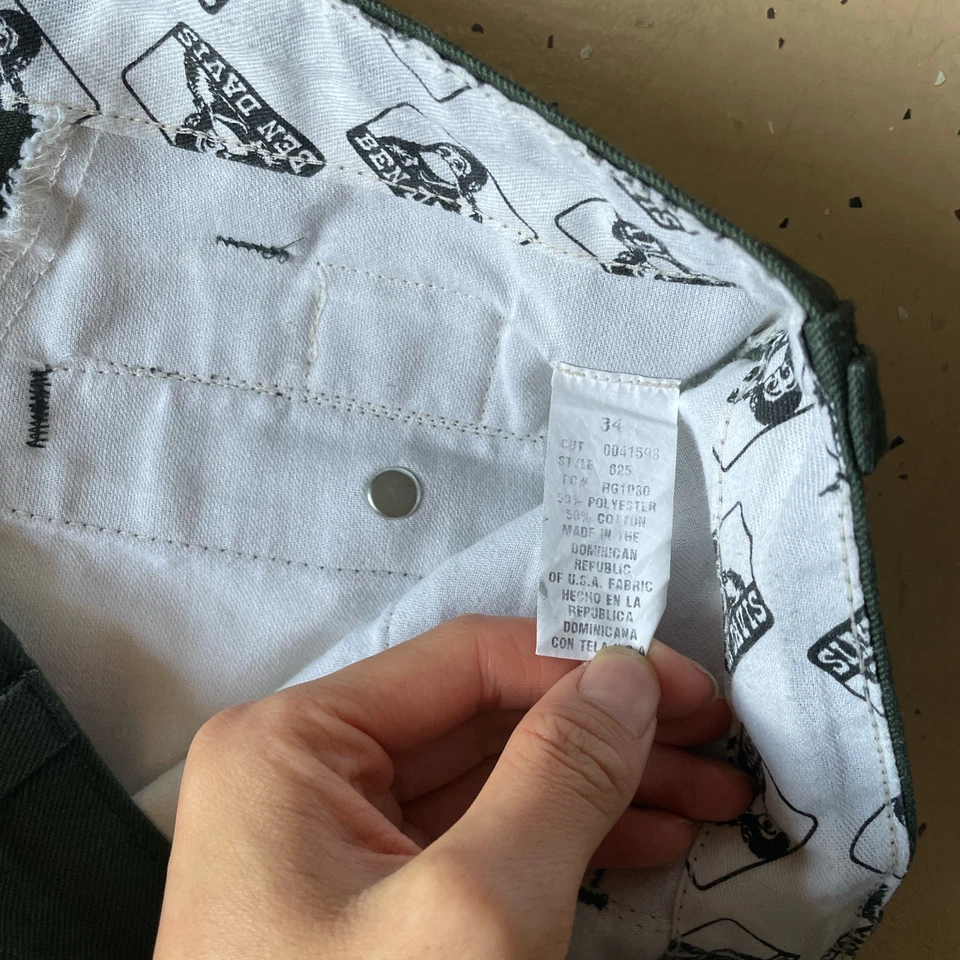 Pantalones de trabajo Ben Davis Forest Pine Green W34 625 para hombre corte recto medio Foto 3 de 4