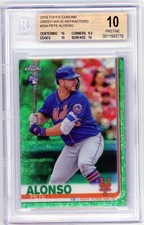 2019 Topps Chrome Rookie Pete Alonso Green Wave Refractor /99 BGS Pristine 10