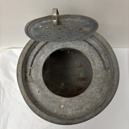 Antiguo cubo de cebo de pesca de metal galvanizado vintage cubo Minnow - Imagen 6 de 10