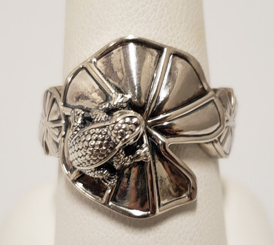 KC Studio 2011 Barry Kieselstein Cord Sterling Silver Frog Ring Size 9    -.27