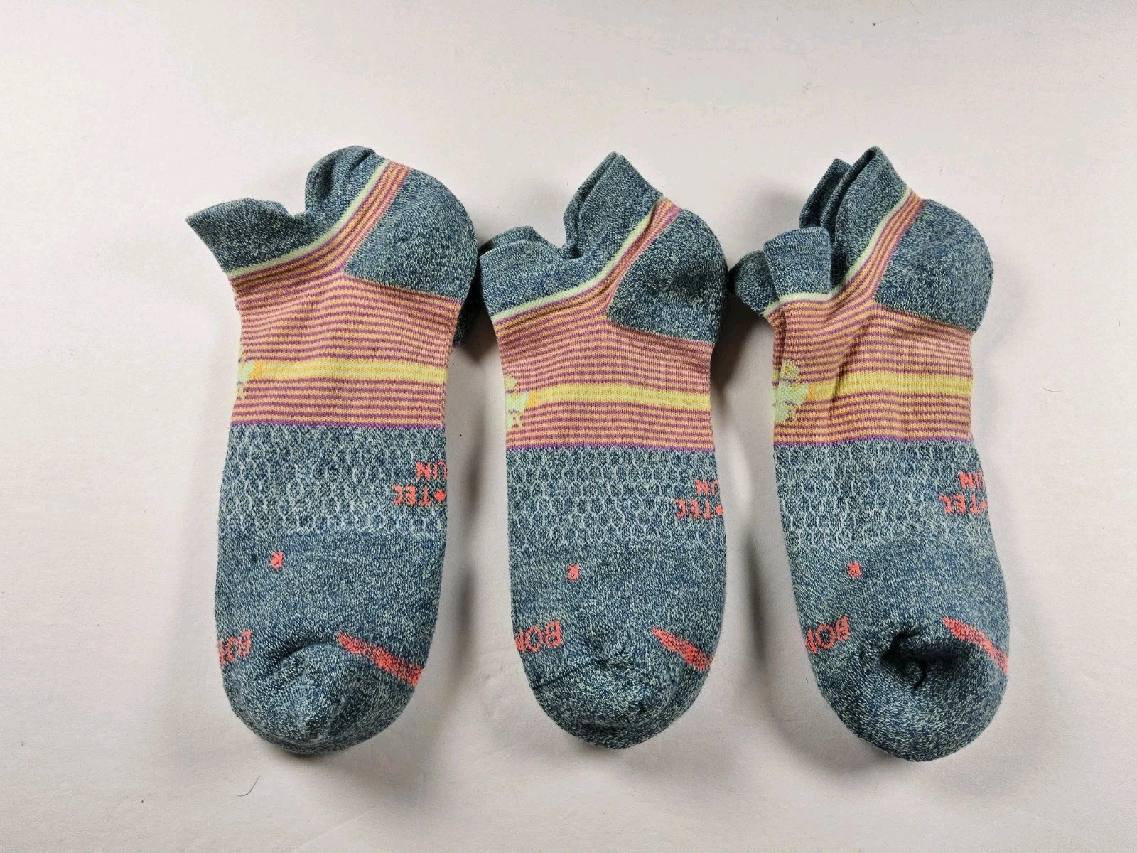 Bombas Hex-Tec Athletic Ankle Socks Lot Of 3 Pairs Size L