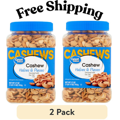 Great Value Cashew Halves & Pieces, 27 oz (PACK OF 2)