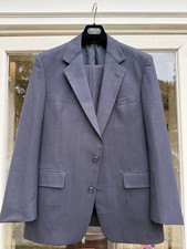 Vintage Brooks Brothers 40R/34W Navy Blue Pinstripe Wool Suit Made In USA