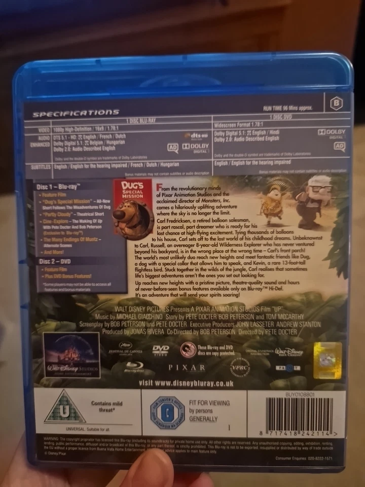 Disney Blu-rays Up & Walle Both 2- Disc Sets - Image 3 of 4