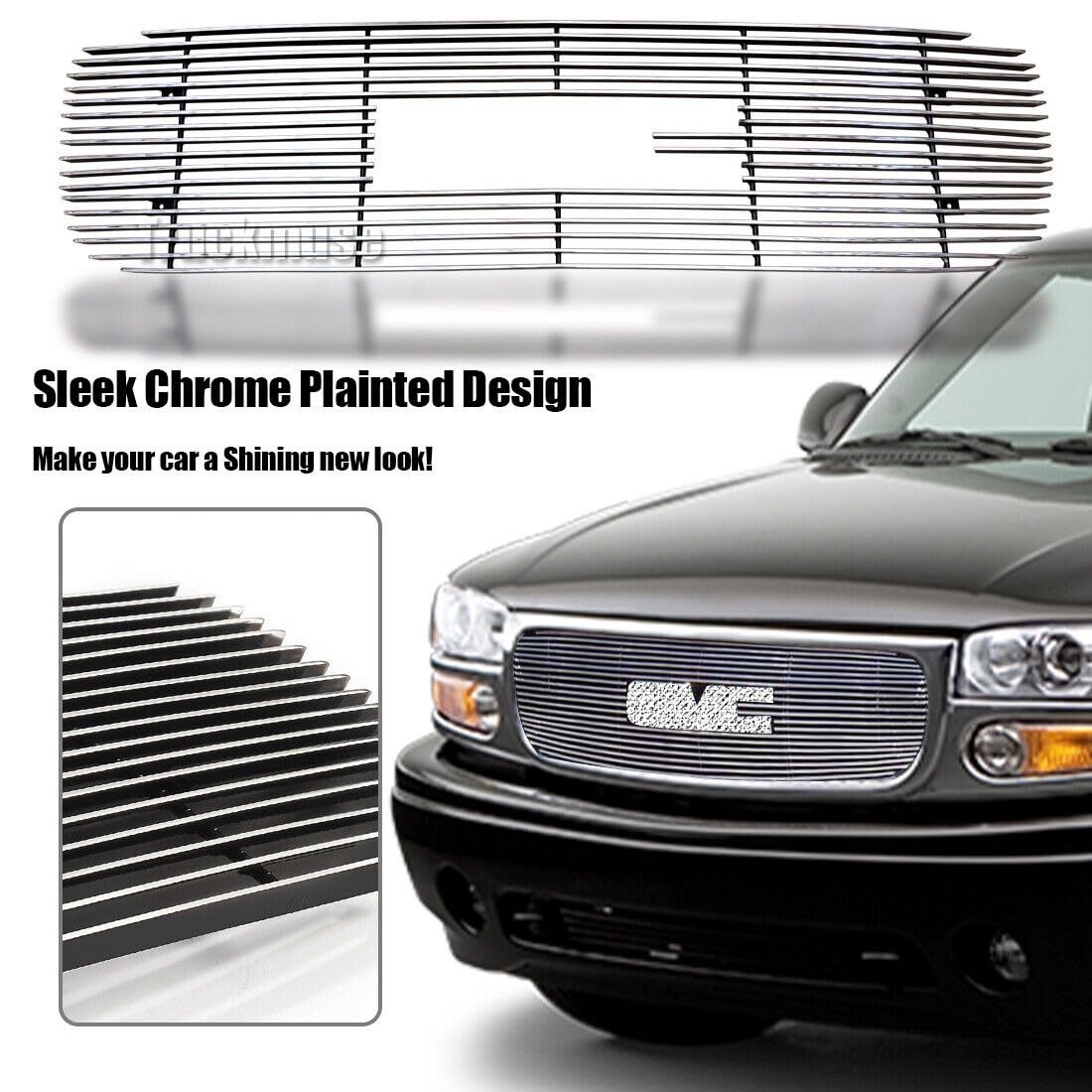 For GMC Sierra Yukon Main Upper Aluminum Horizontal Billet Grille Grill