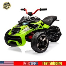 12V Ride On Battery Powered Kids Car 3 Wheeler ATV Electric Car Toy MP3 Green