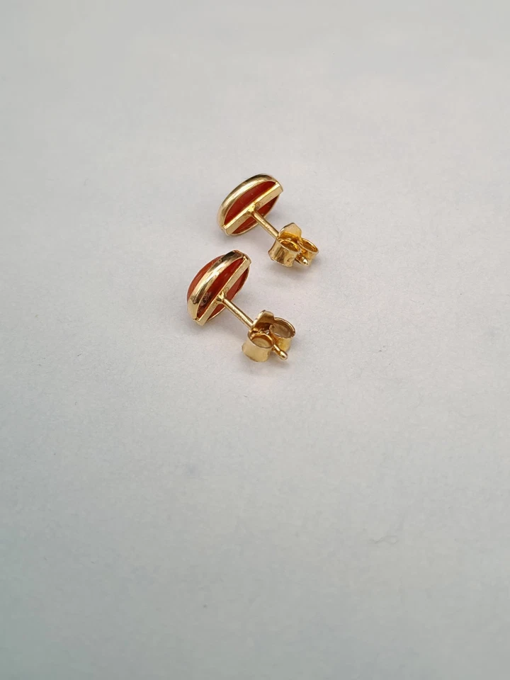 Orecchini donna corallo rosso di Sardegna naturale argento 925 fatti in Italia - Immagine 4 di 4