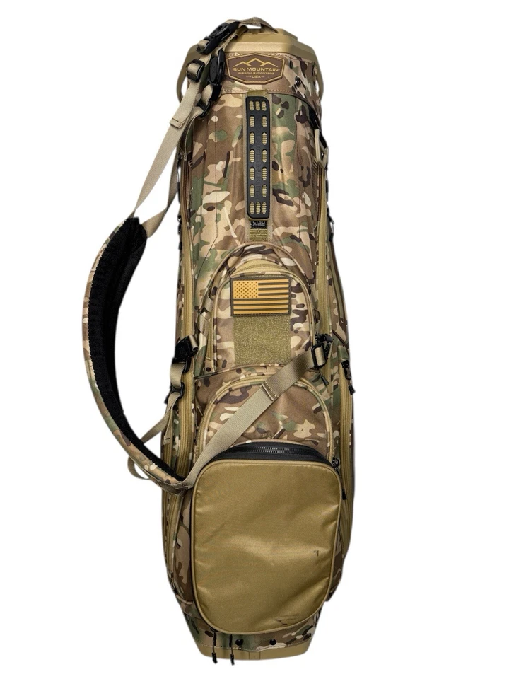Bolsa de Golf Sun Mountain C130 Soporte Multicam Camuflada Bandera de EE. UU. 14 Vías Rara Foto 2 de 4