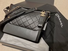 Chanel Black Calfskin Leather Medium Gabrielle Hobo Bag