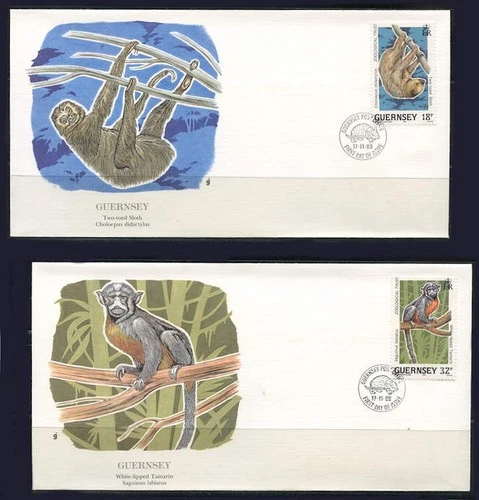 Guernsey: 1989 Zoological Trust Audubon Society First Day Covers