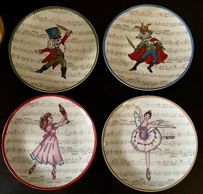 Ret 2013 AVON Nutcracker Ballet 7'' Appetizer Dessert Plates Set Of 4 Collectible