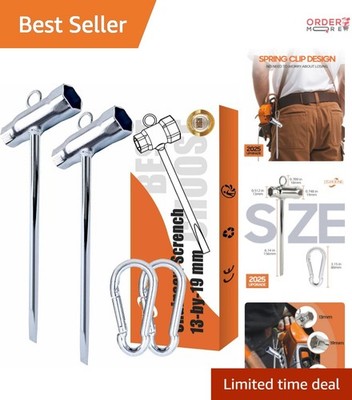 Chainsaw Wrench 2 Pack Steel 13x19mm Hand-Powered Chain Saw Tools for Adjustment