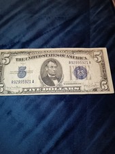 1934-D 5 Dollar Silver Certificate United States of America Blue Seal