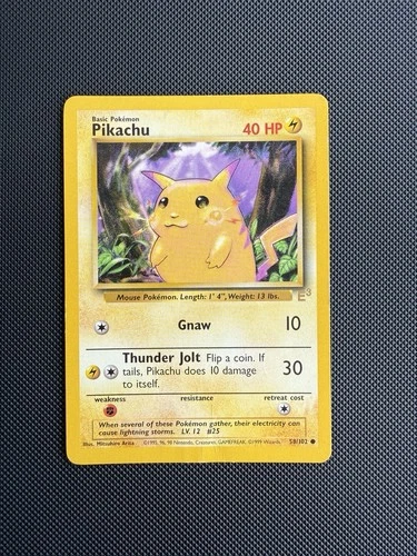 Pokemon Pikachu E3 Stamped 58/102 Base Set Yellow Cheeks HP/DMG