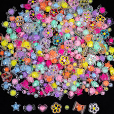 320 Piece Acrylic Bead Jewelry Making Kit - Transparent Candy Colored Beads, Mix