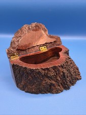Rustic Burl Wood Hinged Box Live Edge Log Jewelry Keepsake Cabin Decor Handmade