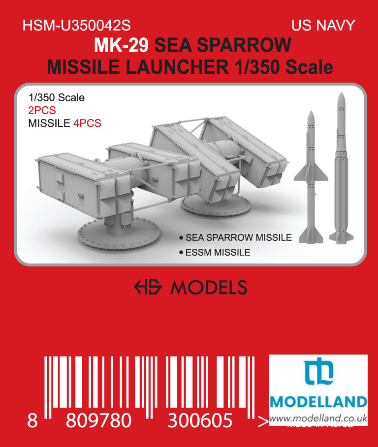 HS Model HSM-U350042S MK-29 Sea Sparrow Missile Launcher US Navy Scale 1/350