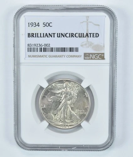 1934 Walking Liberty Half Dollar BU NGC Brown Label *9046