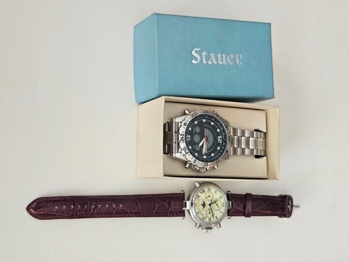 2 STAUER WRIST WATCHES-MENS-#19093 - #13372-COMPENDIUM-GRAVES '33-ORIG ...