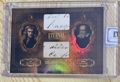 ISAAC NEWTON GALILEO GALILEI 2024 Eternal #/d /99 Hand Written Cut Letter Patch