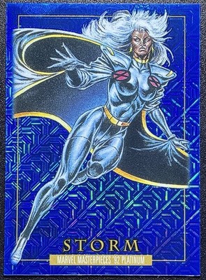 2024 Marvel Masterpieces 92 Platinum Storm Blue Traxx Parallel #86