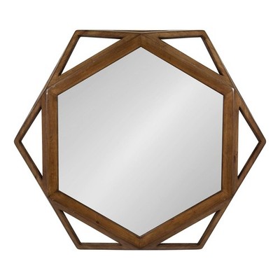 Kate and Laurel Cortland Rustic-Modern Geometric Octagon Shaped Wood Accent Wall