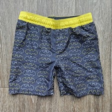 Kids Batman Swim Trunks Shorts Boys Size 5 Yellow Drawstring Waist