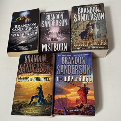 Brandon Sanderson Stormlight Archive 1-3 Mistborn Warbreaker  Paperback Lot