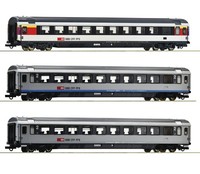 Roco H0 74022 - 3-Tlg. Set 2: Eurocity-Wagen Ec 7 (Sbb)