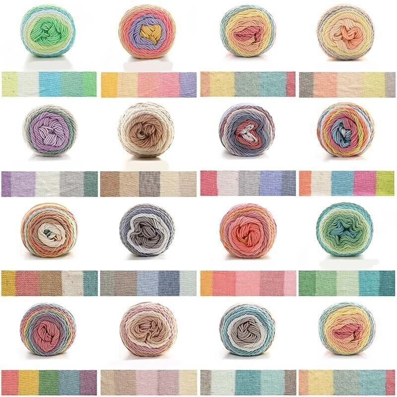 Yarn Rainbow Milk Soft Knitting Wool Hand 5ply 100g Cotton Thick Crochet DIY HOT - Image 2 of 4