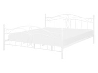 Romantisches Doppelbett Weiß Metall Mit Kopfteil Lattenrost 140X200 Cm Antlia
