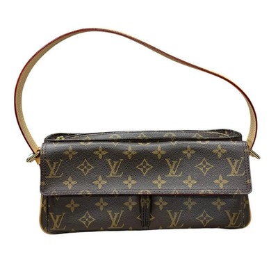 LOUIS VUITTON Monogram Canvas Viva-Cite MM Shoulder Bag Brown Gold Hardware