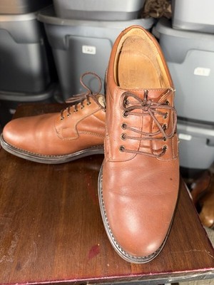 Bostonian Strada Shoes Mens Size 7 .5 W Brown Leather Derby Dress Square Toe