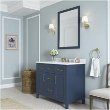 Home Decorators Mayfield 28x36 Bathroom Vanity Mirror Wood Frame New