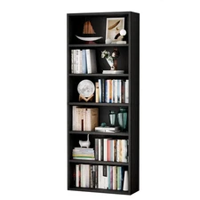 6-Tier Open Bookcase, Freestanding Wood Bookshelf with Display Storage Shelve...