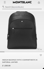 Montblanc Medium Black Leather Backpack Excellent Condition with Dust Bag