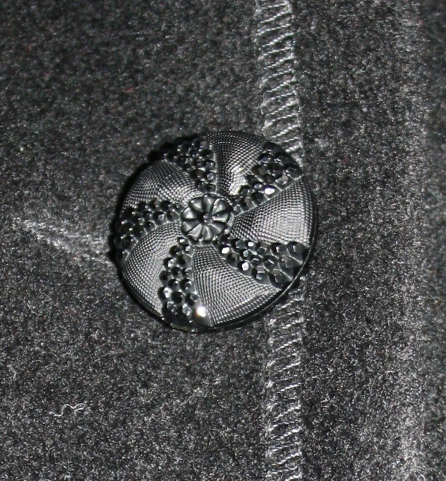 Hermoso abrigo chaqueta Dale Dressin 10 botones decorativos de lana de cachemir negro Foto 3 de 4