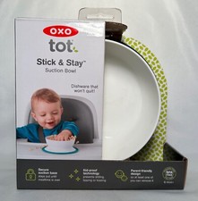 NEW OXO Tot Stick Stay Suction Bowl 61120700 Navy and White BPA Free 6 mos