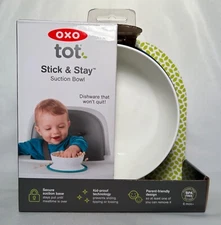 NEW! OXO Tot Stick & Stay Suction Bowl 61120700 Navy and White BPA Free 6 mos+