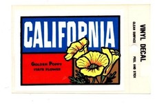 Lot of 12 California State Flower Luggage Decals Stickers - New - Free S&H