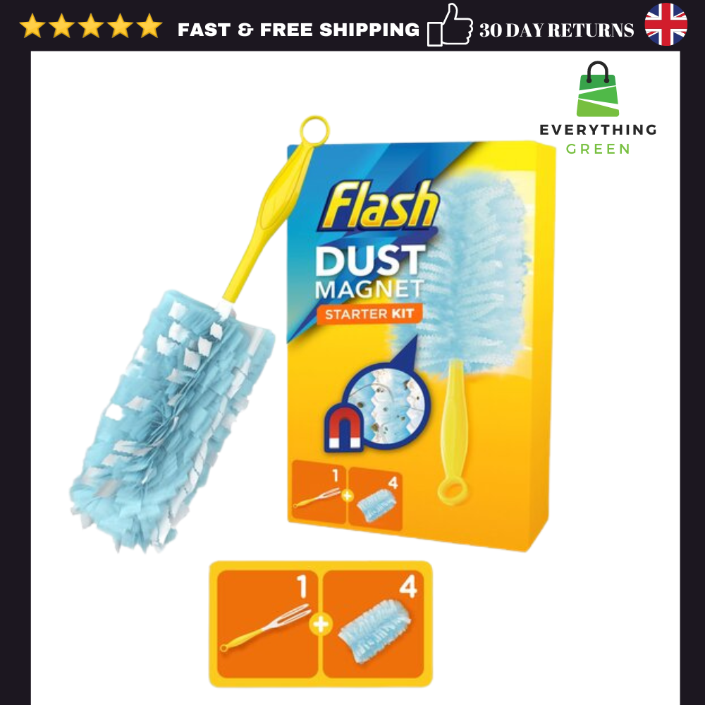 Flash Dust Duster Starter Kit 1 Handle 4 Fluffy Refills OR 5