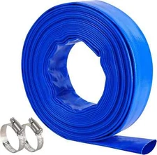 1-1/2" (Flat 2.6’’ width) x 50 FT Pool Backwash Hose, Blue Heavy Duty Reinforced