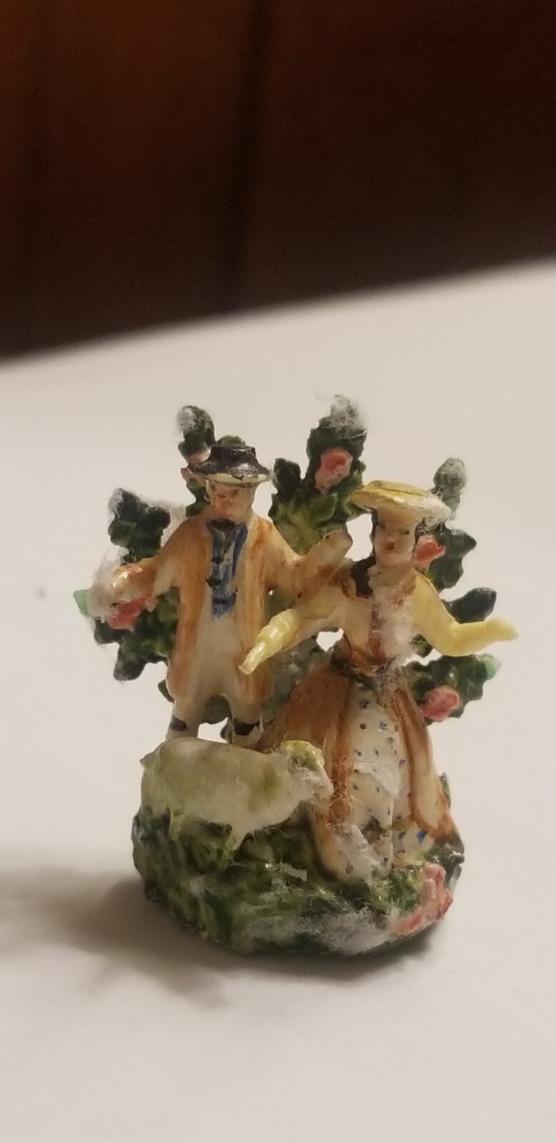 KAY LEWIS DOLLHOUSE MINIATURE STAFFORDSHIRE figurine man woman & sheep figure