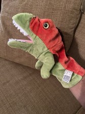 Aurora VELOCIRAPTOR Plush Dinosaur Hand Puppet 10 orange, and green