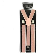 New Pink Rose Gold Suspender Adults Men Glitter Set Formal Wear Accessories