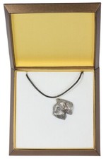 Soft-Coated Wheatan Terrier - Dog Collar IN Geschenkbox, Silver Plated Medail