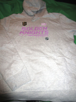 NEW MENS FANATICS NHL VEGAS GOLDEN KNIGHTS HOCKEY CANCER HOODED SWEATSHIRT XL