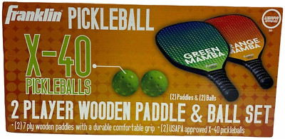 Franklin Pickleball Paddle & Ball Set 2 Player X-40 Green Orange